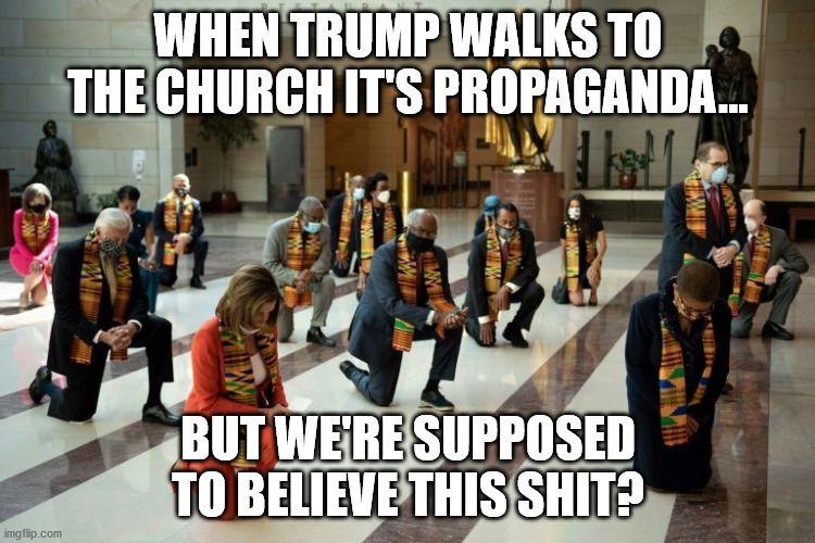 pelosi kneels propaganda
