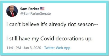 riot covid decorations