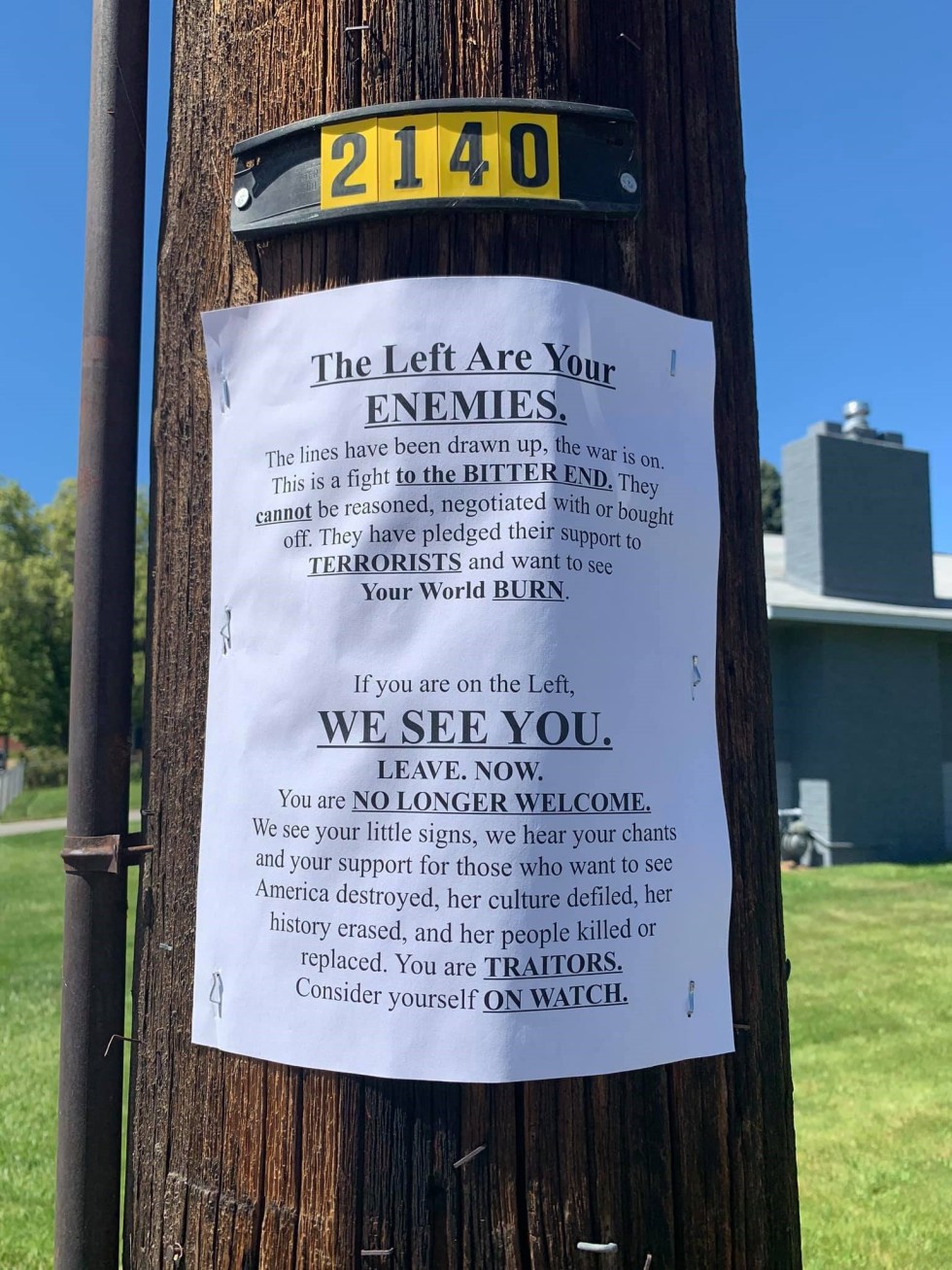 sign on utility pole