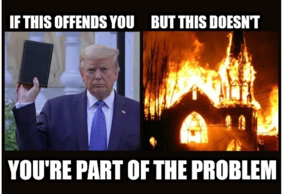 trump bible riots
