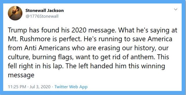 2020 trump message