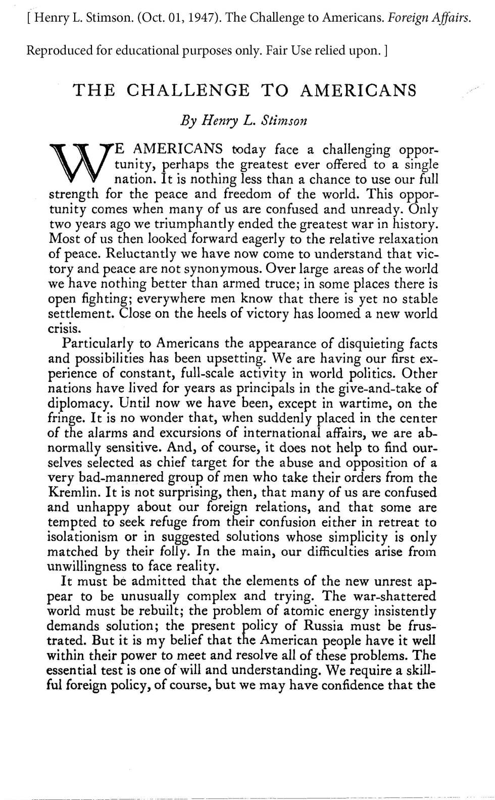 Pages from 1947-10-01-The-Challenge-to-Americans-by-Henry-L-Stimson-Foreign-Affairs-Oct-01-1947