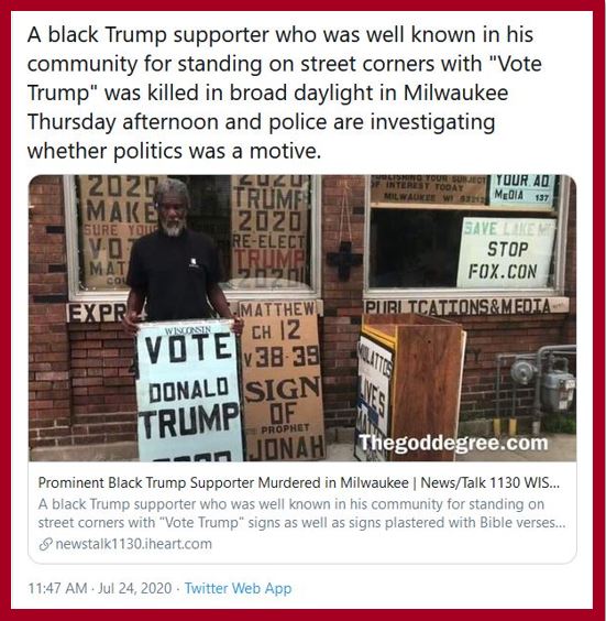 black trump supporter murdered