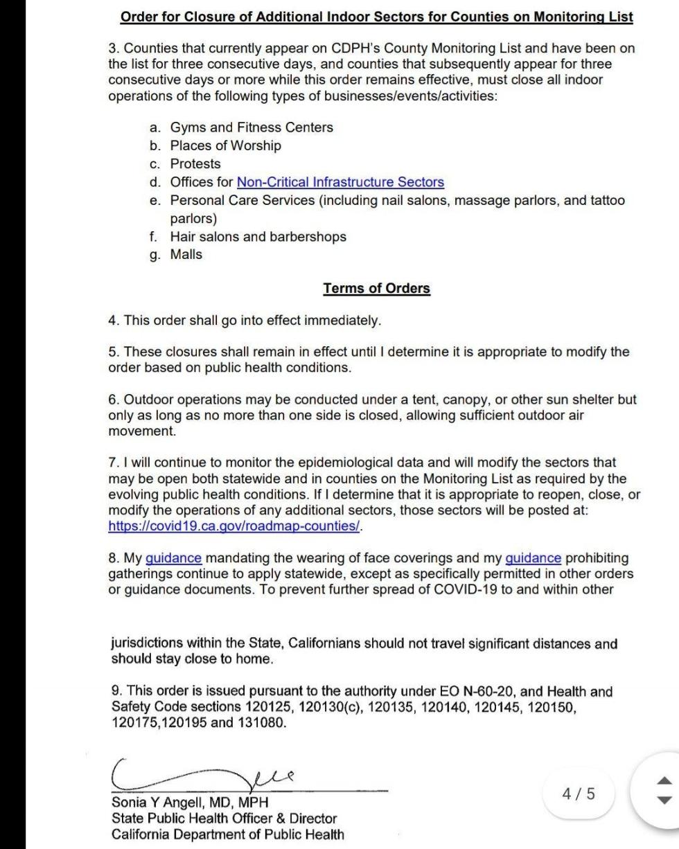 california closure