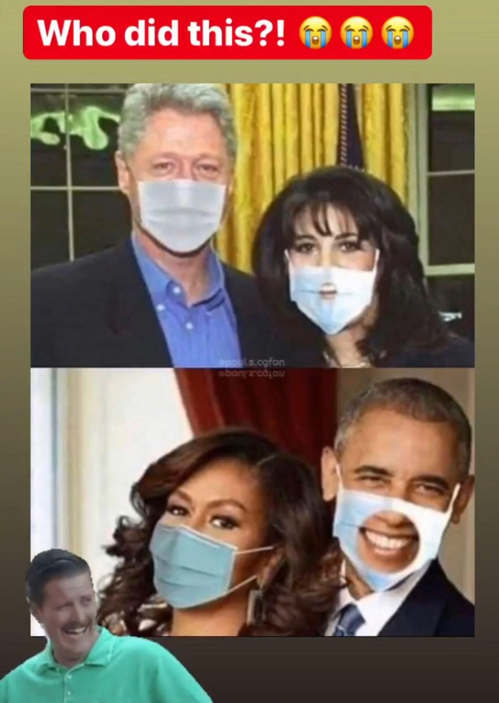 clinton obama face mask