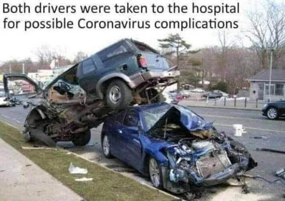 corona virus car crash