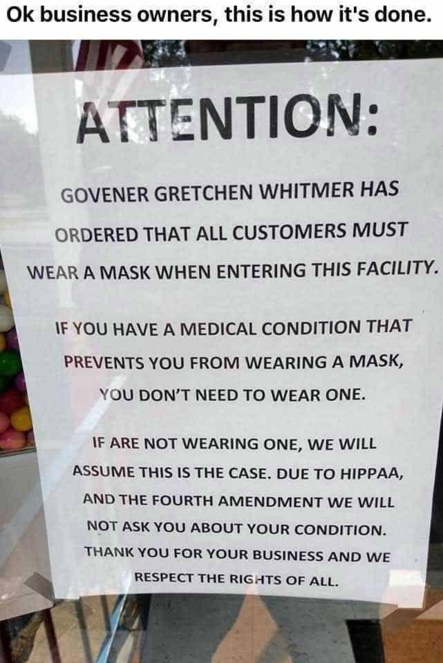 gretchen whitmer face mask