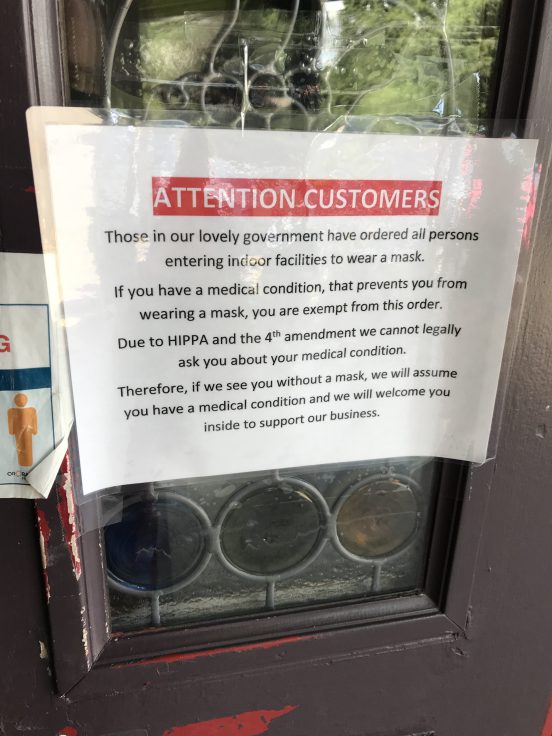 store sign no mask