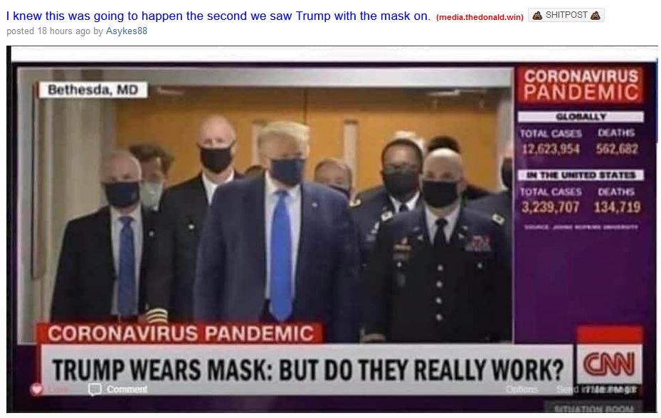 trump in mask
