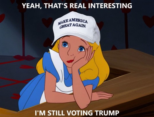 vote trump girl maga disney cartoon