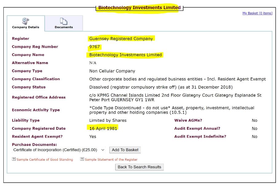 Biotech certificate