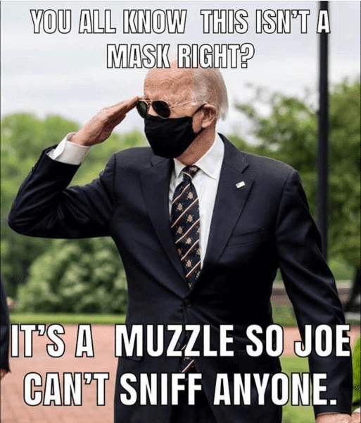 face mask sniff muzzle biden