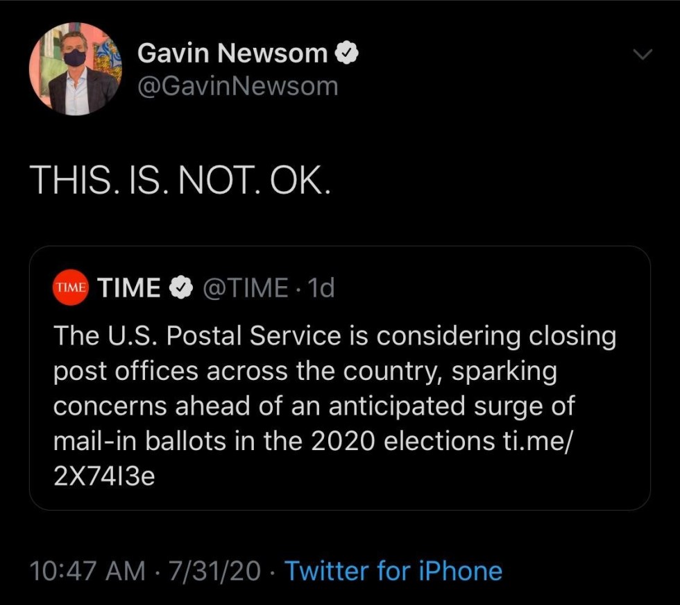 gavin newsom post office