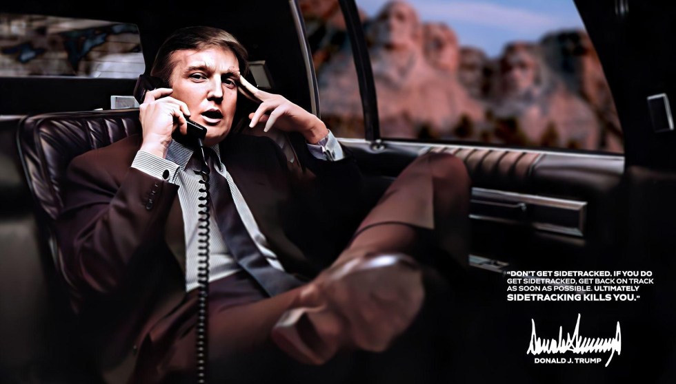 trump in limo