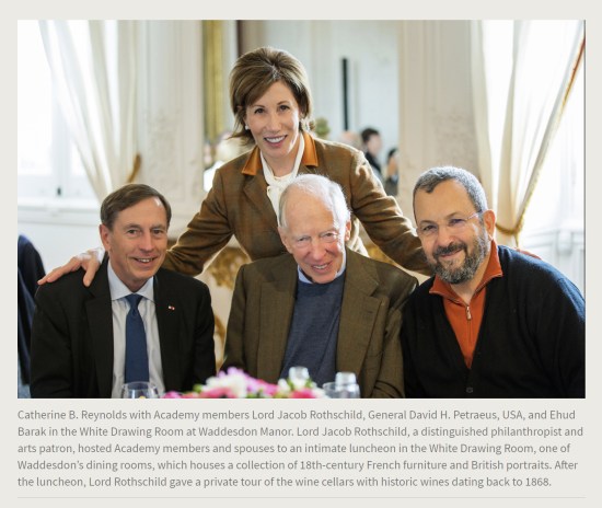 Press Release. (Oct. 10, 2017). 52nd International Academy of Achievement, London and Oxfordshire, keynote speaker Neil Gorsuch. U.S./UK Pilgrims Society. (Catherine B. Reynolds with Academy members Lord Jacob Rothschild, General David H. Petraeus, USA, and Ehud Barak in the White Drawing Room at Waddesdon Manor.)