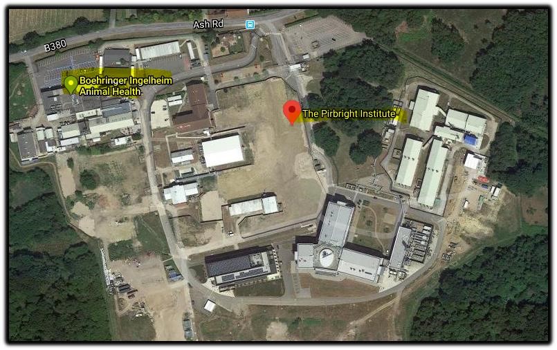 aerial view pirbright