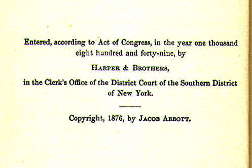 [Copyright Page] from Queen Elizabeth by Jacob Abbott