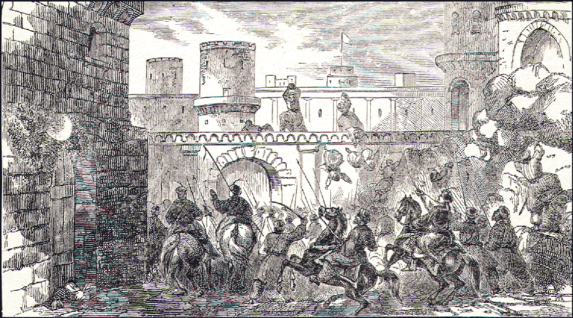 Mongols attacking a city