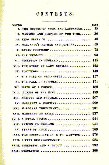 [Contents] from Margaret of Anjou by Jacob Abbott