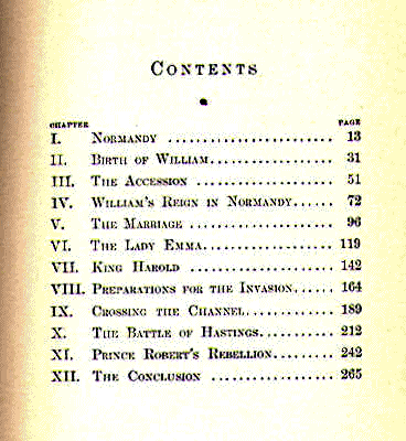 [Contents] from William the Conqueror by Jacob Abbott