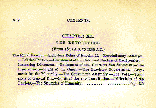[Contents, Page 6 of 6] from Romance of Spanish History by John S. C. Abbott