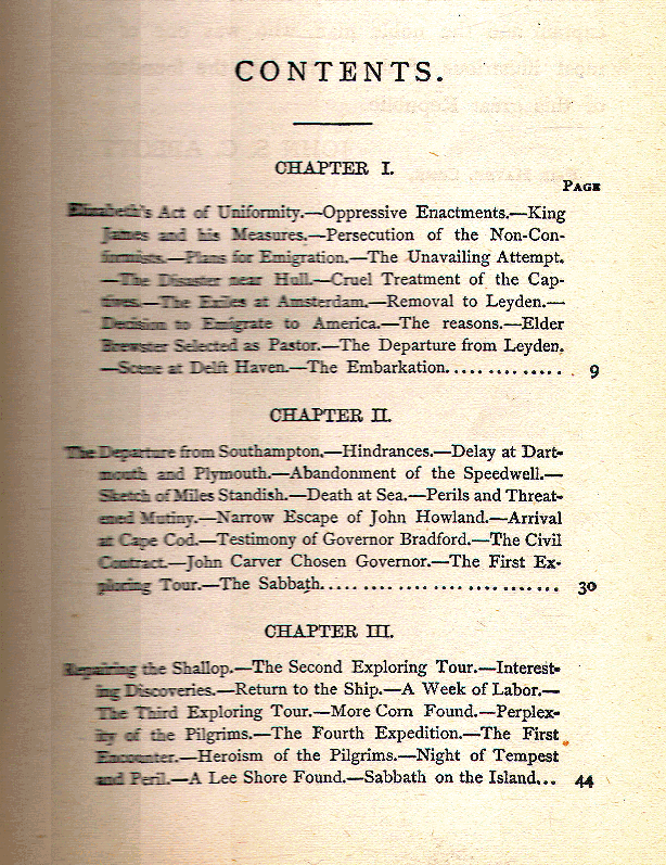 [Contents, Page 1 of 5] from Miles Standish by John S. C. Abbott