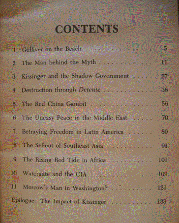 [Contents] from Kissinger by Gary Allen
