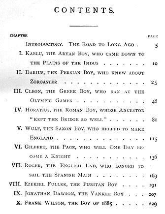 [Contents] from Boys Who Lived on the Road by Jane Andrews