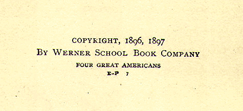 [Copyright Page] from Four Great Americans by James Baldwin