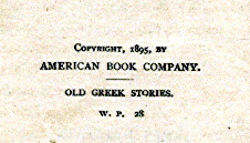[Copyright Page] from Old Greek Stories by James Baldwin