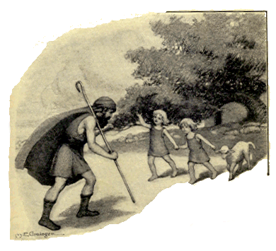 Shepherd and children