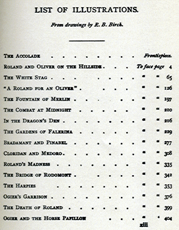 [List of Illustrations] from The Story of Roland by James Baldwin