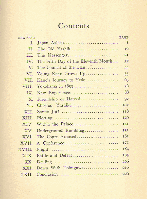 [Contents] from A Boy of Old Japan by R. Van Bergen