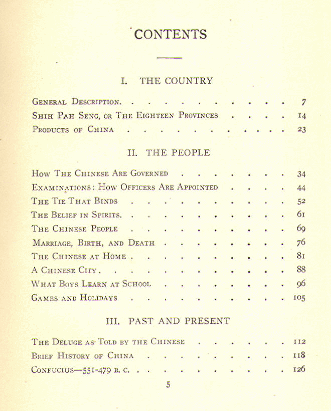 [Contents, Page 1 of 2] from The Story of China by R. Van Bergen