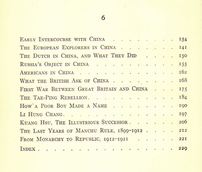 [Contents, Page 2 of 2] from The Story of China by R. Van Bergen