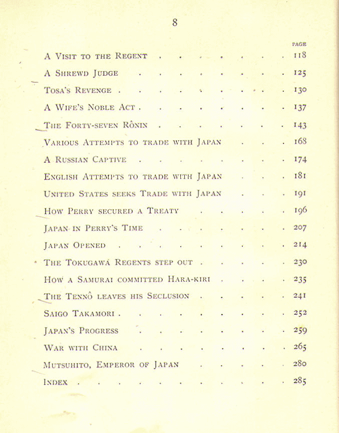 [Contents, Page 2 of 2] from The Story of Japan by R. Van Bergen