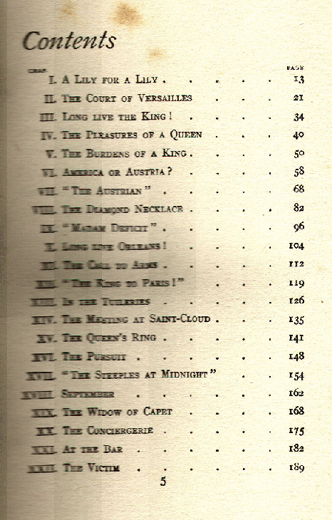 [Contents] from Marie Antoinette by Alice Birkhead