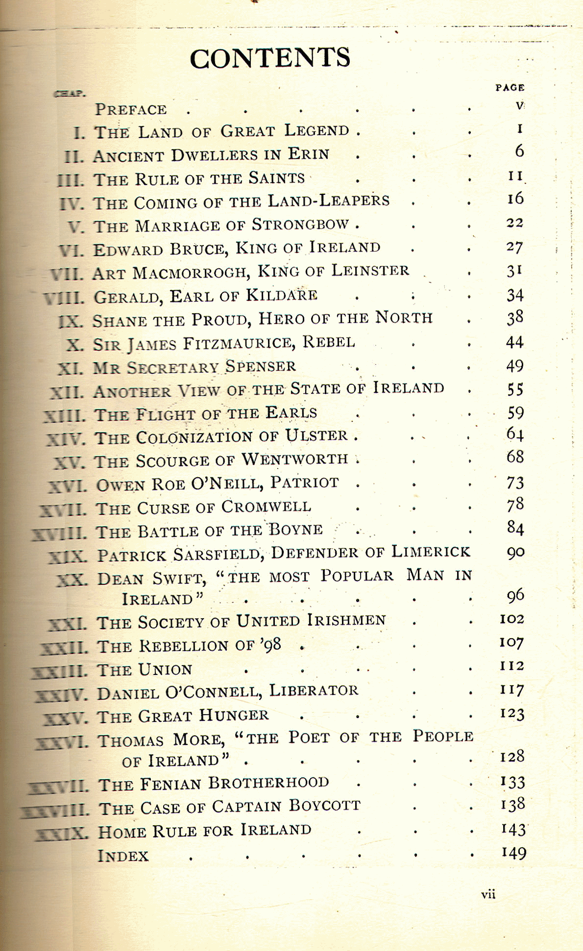 [Contents] from Tales from Irish History by Alice Birkhead