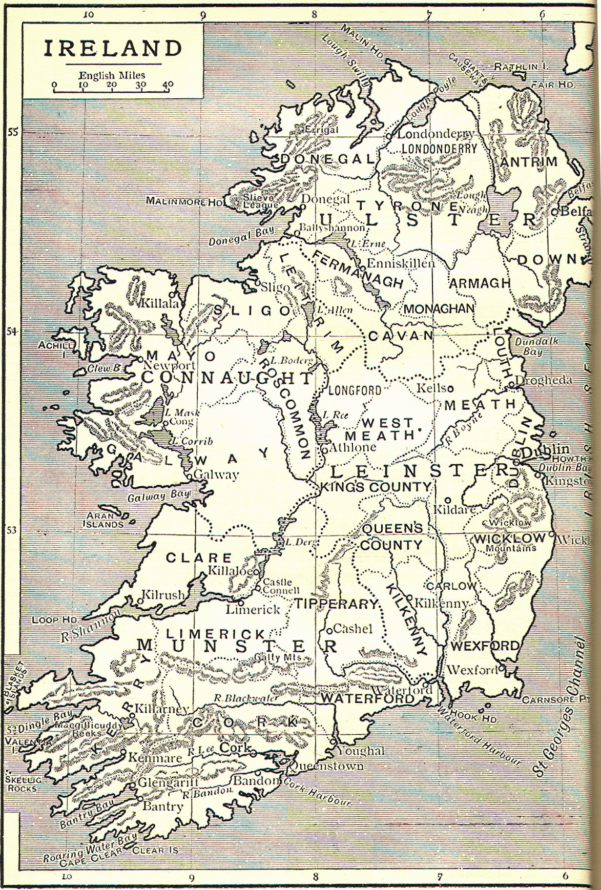 Map of Ireland.