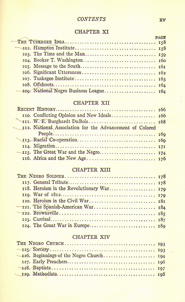 [Contents, Page 5 of 7] from History of the American Negro by Benjamin Brawley