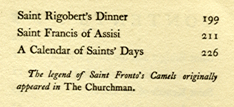[Contents, Page 2 of 2] from Saints and Friendly Beasts by Abbie F. Brown