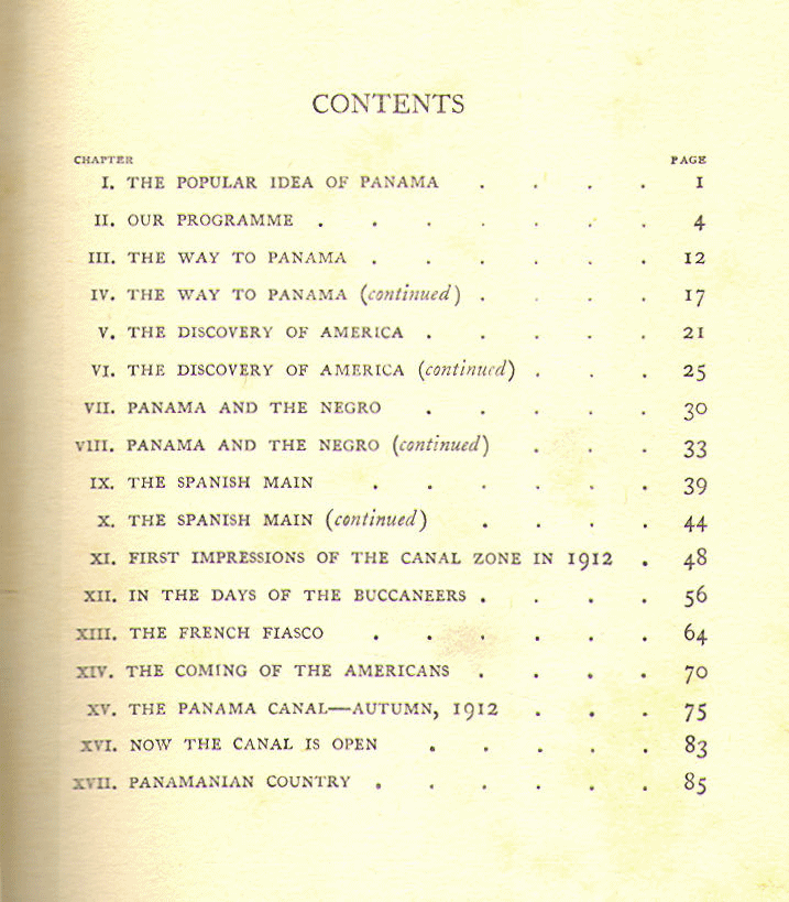 [Contents] from Panama by Edith A. Browne