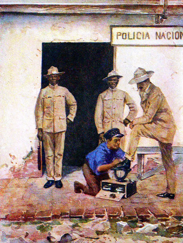 Policeman and shoeshine