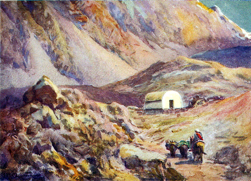 Old refuge hut in the Andes.