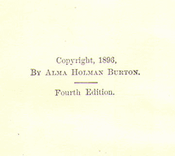 [Copyright Page] from Massasoit by Alma H. Burton