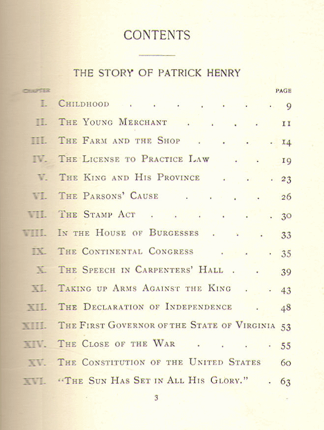 [Contents, Page 1 of 4] from Four American Patriots by Alma H. Burton