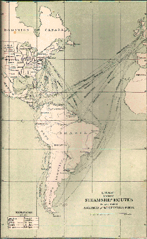 Steamship routes of S.A.
