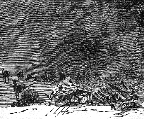 Sand storm in desert