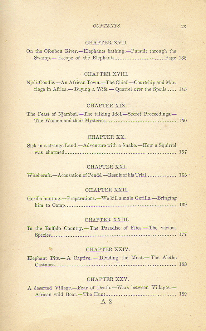 [Contents, Page 3 of 4] from Wild Life Under the Equator by Paul du Chaillu