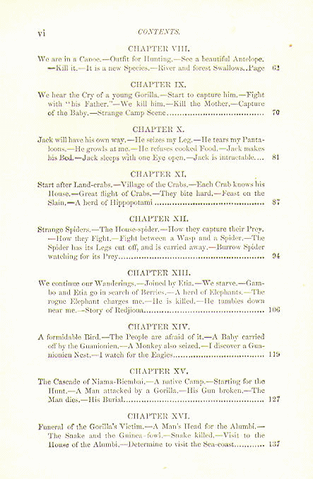 [Contents, Page 2 of 4] from Lost in the Jungle by Paul du Chaillu